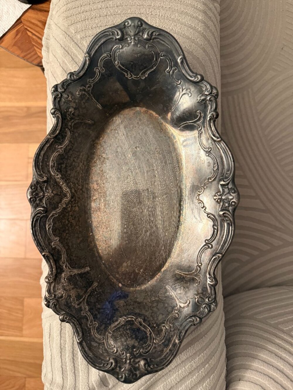 Vintage International Silver Co. 448 Oval Silverplate Candy Trinket Dish Bowl